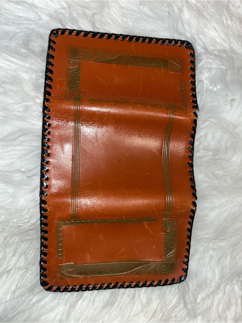 Handstitched Leather Wallet - Burnt Orange